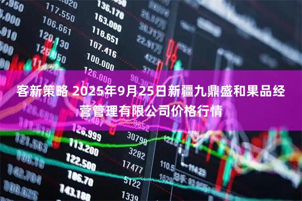 客新策略 2025年9月25日新疆九鼎盛和果品经营管理有限公司价格行情