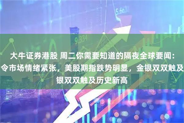 大牛证券港股 周二你需要知道的隔夜全球要闻：美欧争端令市场情绪紧张，美股期指跌势明显，金银双双触及历史新高