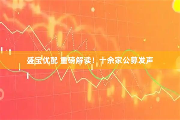 盛宝优配 重磅解读！十余家公募发声